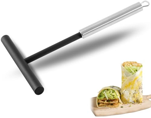 1 Pezzi Spalmatore per Crepe Distributore di Impasti Pancake a Forma di T per Cucinare per Cucinare Produzione di Crepes Galettes Creme,Superficie Liscia e Resistente al Calore(Argento)