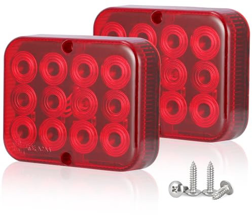 SPARKMOTO 2 x Nebelschlussleuchte LED Anhänger 12V Wasserdicht, LED Rückleuchten Anhänger Nebellichter Anhänger Hinten, Rot Nebelschlussleuchten LED anhänger für Wohnwagen LKW Traktor