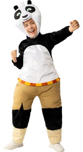 Funidelia | Déguisement Kung Fu Panda pour fille et garçon Dessins Animés, Films et Cinéma - Déguisement pour enfant et accessoires pour Halloween, carnaval et fêtes. - Taille 5-6 ans - Blanc