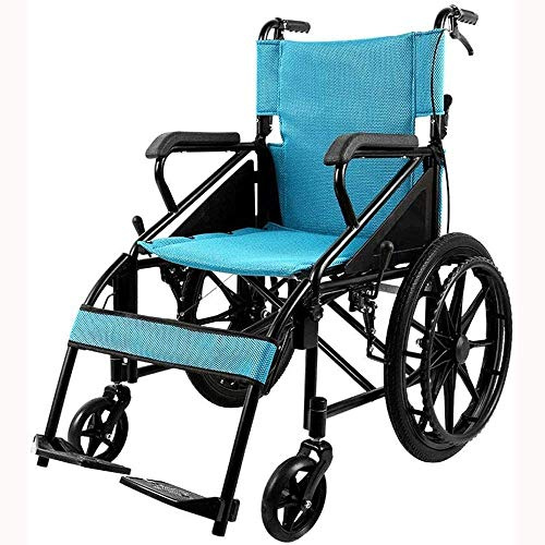 Sedia a rotelle pieghevole, piccola, reclinabile, portatile, ultra leggero, da viaggio, per disabili, in acciaio inox, multifunzione, per anziani