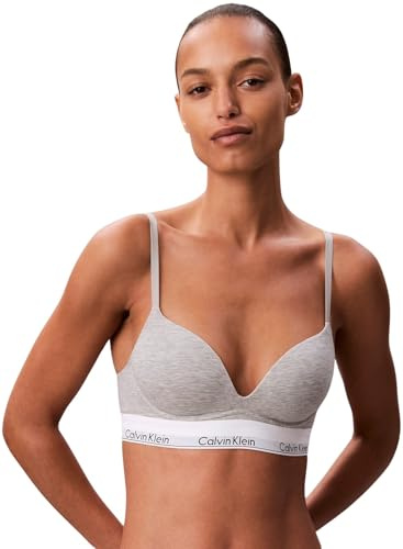 Calvin Klein Donna Reggiseno Push-up Plunge Imbottito, Grigio (Grey Heather), 1B