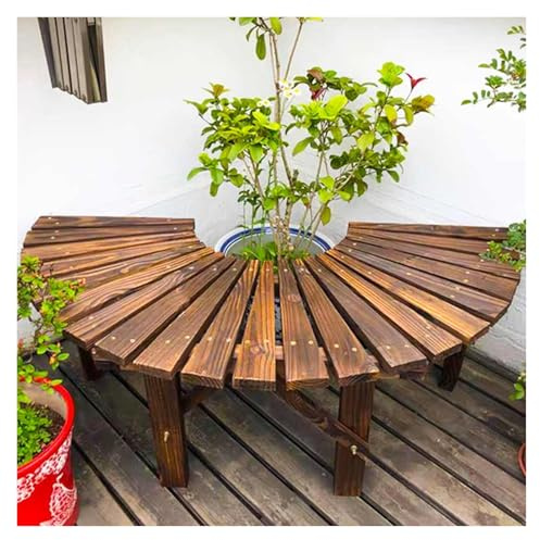 BZJPRFC Banc d'arbre en Bois Semi-Circulaire, Siège D'extérieur Enveloppant, Capacité De Charge 400 Kg, for Terrasse Et Jardin