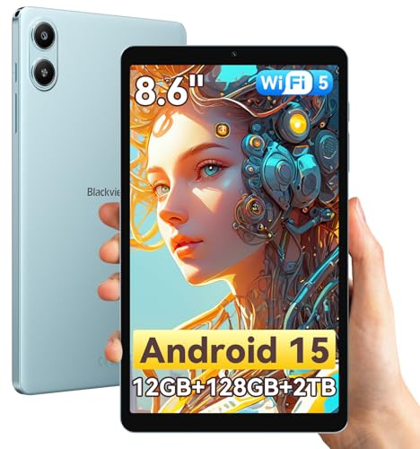 Blackview Link2 8 Pouces Tablette Android 15, 1340 x 800 Écran, Mini Tablette Gaming, 12Go RAM + 128Go ROM/1To TF, Gemini AI 2.0, Face ID, Widevine L1/WiFi 5G/5000mAh/8Mpx + 5Mpx/GPS/OTG/OTA/BT5.0