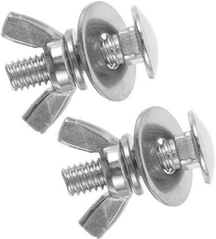 BESTonZON Stainless Metal Flange Screws and Nuts for Diving Backplates, Seawater Resistant Butterfly Thumb Screws with Comfortable Grip, Suitable for Underwater Exploration