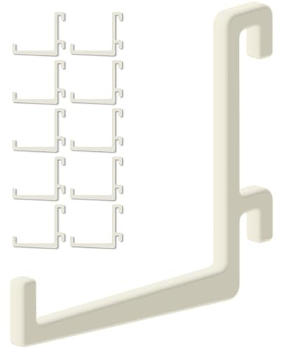 Set med 10 krokar för Skådis hålpanel - L-formad rak modell, 55 mm - Väggfäste, panel för verktyg och tillbehör