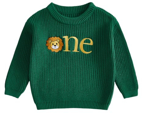 Miaouyo Baby Boy 1st 2nd Birthday Jumper | Cotton Blend, Oversized, Long Sleeve Knitwear, Baby Winter Clothes, 1st Birthday Gifts for Boys, Cake Smash Outfit