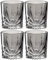 Leonardo Capri Trink-Gläser 4er Set grau, spülmaschinenfeste Saft-Gläser mit Relief Facetten-Schliff, bunte Wasser-Gläser, Glas-Becher, 330 ml, 022359