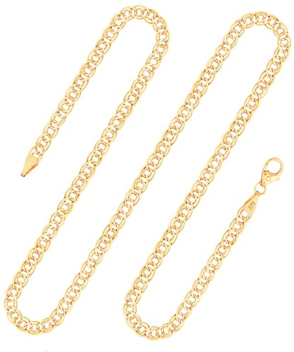 EDELIND Goldkette Damen Herren 375 Echtgold - 3.9 mm Zwillingspanzerkette Gelbgold 45 cm - mit stilvoller Geschenkbox