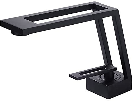 Wasserhahn Bad Schwarz Mischbatterie Waschbecken - Waschtischarmatur Armaturen Waschbeckenarmatur Kaltwasserhahn Modern - Badarmatur für Badezimmer WC SHUNLI