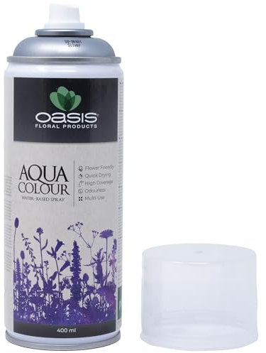 Flowerbox OASIS - Vernice spray Aqua Colour Spray metallizzato, 400 ml, opaca, per interni ed esterni
