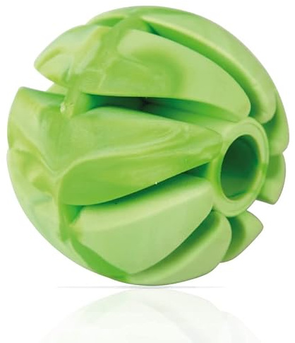 Bestlivings Dog Toy Ball (Green) Diameter 7 cm, Pack of 3 Play Balls (100% TPE) Snack Ball, Dental Care, Dog Toy Throwing Toy, Spiral Ball for Dogs