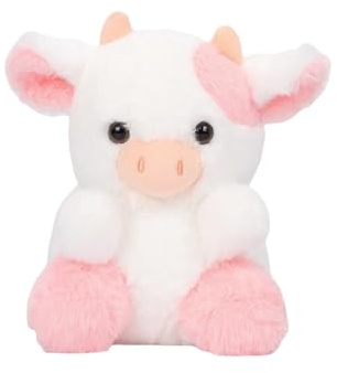 LAARNT 20cm Kawaii Pink Strawberry Cow Plush Toy, 3D Cute Cow Stuffed Animal Plush Doll Pillow Home Decoration Lovely Gift Children Kids
