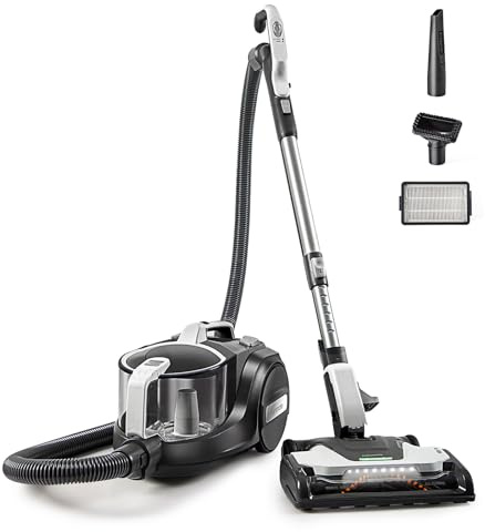 Kenmore DC5070 500 Series Bagless Canister Vacuum with Hair Eliminator Brushroll，2-Motor Cyclonic Technology, HEPA Filtration & 24' Auto Cord Rewind for Pet, Carpets, Hard Floors, Stairs, White