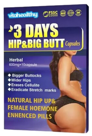 1 caja: 3 días de cadera y gran todo. Cápsulas ayuda a aumentar el tamaño de las nalgas, las caderas y los muslos. Para tener grandes nalgas. 10 CÁPSULAS