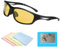 REBUCINA Night Driving Glasses, HD Anti Glare Night Driving Glasses, Anti Glare Polarized Sunglasses UV400 Protective Sunglasses for Men Women, for Night Running Cycling Driving and Fishing