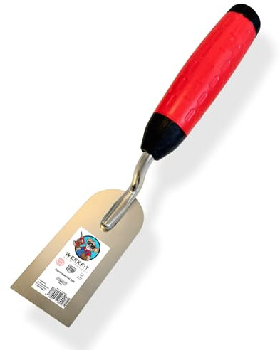 WERKFIT Profi Gipserkelle aus Edelstahl 40mm - Gipserspachtel Rostfrei - Maurerkelle mit Softgriff - Stukkateurkelle Made in Österreich (40mm)