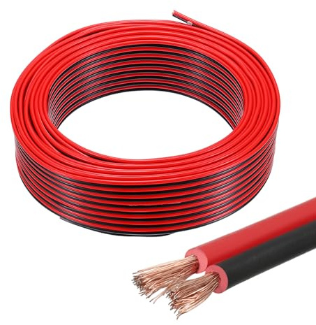 QUARKZMAN Cable De Aluminio Revestido De Cobre 20AWG, 98FT Conductor Eléctrico Paralelo De Alta Conductividad Para Tiras De Iluminación LED, Radios CB, Transformadores