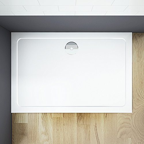 Simple Bathrooms 30mm Height Slimline Stone Shower Tray with Waste Trap -Rectangle: 1400x700mm