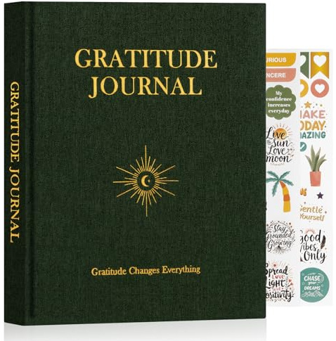 Lanpn Daglig tacksamhetsjournal för män och kvinnor, 4 månaders mindfulness- och affirmationsplanerare, Den 5 minuters tacksamma dagboken 20x23 cm, vägledande reflektion med positivitetsfrågor