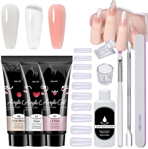 Kit de manucure complet pour ongles en gel UV - Kit de manucure portable - Extensions et fournitures de qualité salon - Accessoires de professionnels pour un usage domestique - Comprend des