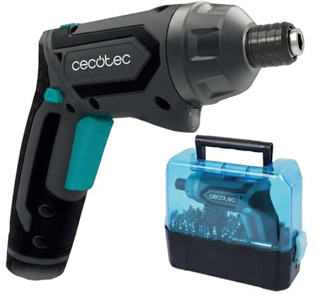 Cecotec Destornillador Eléctrico a Batería - 49 Puntas - Precisión - PowerGyro 4000 Clear. 4V 1500mAh, Convertible 2in1, 200rpm, Torque 6Nm con 6+1 Posiciones, Luz LED, Autonomía 60min