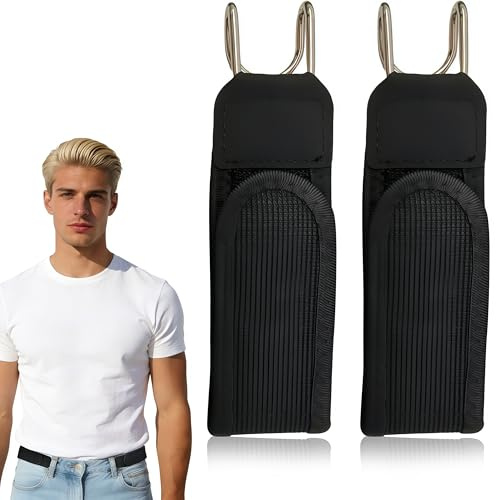 xoqoiuo 2 PCS Metal Hook Elastic Belt, Unisex Waist Strap Women Mens Belt Loops No Buckle Belts for Women, Adjustable Side Buckless No Buckle Belts for Men Uk for Work Daily Wear