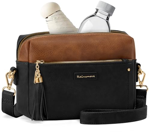 RAINSMORE Bolso Bandolera Mujer Mediano Bolsos de Mujer Cuero PU