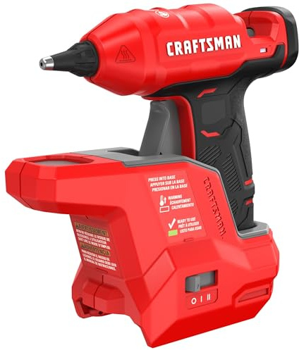 CRAFTSMAN V20 Mini Cordless Hot Glue Gun and Sticks Set with LED Light, Fast Heat Up, Dual Temperature Setting, Compact, Battery Sold Separately (CMGL100B)