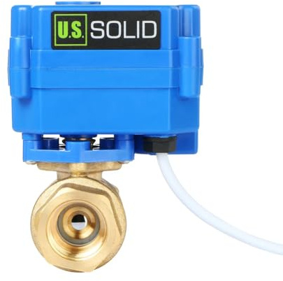 U.S. Solid 1/2 tum Motoriserad kulventil Mässing Elektrisk Kulventil DN15 med full port, 9-24 V AC/DC, normalt stängd, 2 tråd automatisk returinställning