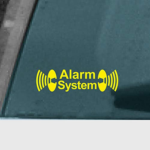 Sticker Tattoo Alarm System Yellow for Exterior of Glass Panel Body Window Film