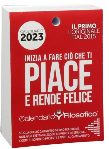 Il Calendario Filosofico 2023, Le premier et l'original calendrier de table avec 365 jours de phrases philosophiques, lire chaque jour une phrase, conçu et créé à Bologne, format A6 de 10 x 14 cm