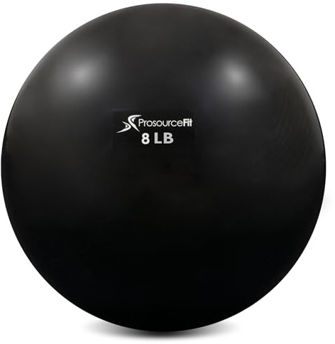 ProsourceFit Weighted Toning Exercise Balls for Pilates, Yoga, Strength Training and Physical Therapy, 8 lb, Black