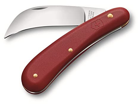 Victorinox, Pruning Knife M, Swiss Army Pocket Knife, Small, Garden, Multi Tool, Blade, curved, Red