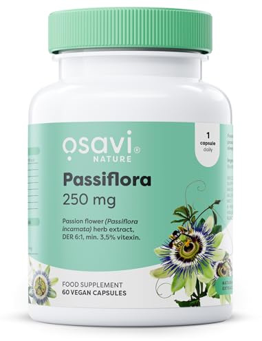 Osavi Passiflora 250 mg – 60 Vegan Capsules | Standardized Passion Flower Extract for Relaxation & Sleep Support | Helps with Mental Tension & Anxiousness
