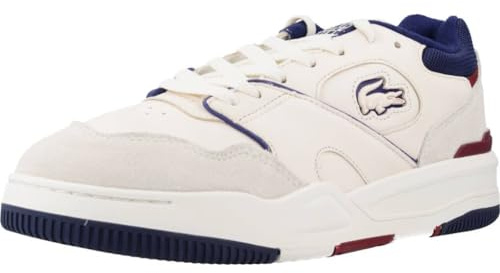 Lacoste Herren Low-Top Sneaker LINESHOT 223 3 SMA, Männer Halbschuhe,Strassenschuhe,Sportschuhe,Turnschuhe,Offwhite/Marineblau (WN1),45 EU / 10.5 UK