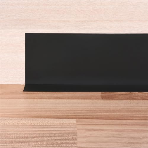 uxcell Flexible Baseboard Molding Trim, 5 Width x 40Ft Length Self-Adhesive Vinyl Wall Base Molding Trim for Wall, Floor, Corner, Black