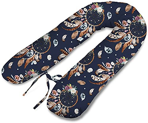 ekm trade Typ V 180cm XL Stillkissen Schwangerschaftskissen Lagerungskissen Seitenschläferkissen Handmade 100% Zertifizierte Baumwolle Geräuschlos (9)