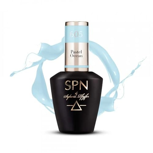 SPN Nails Professional 605 Pastel Ocean Blue UV LaQ Gel Nail Polish 8ml, High Pigmentation, Medium Thick, Soak Off UV/LED Lamp, Quick-drying Salon-Lasting Manicure,Nail Art DIY at Home