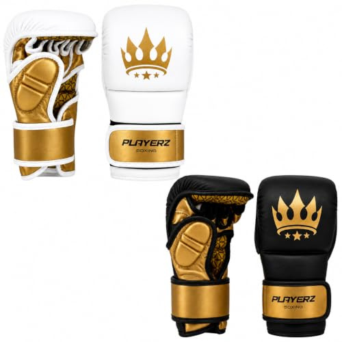 Playerz Power MMA Sparring Gloves - Premium Microfibre Gloves, Versatile Design for Combat Striking & Grappling, Enhanced Wrist Mobility with Precision Padding and secure Fit (Medium)