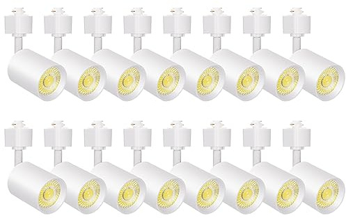 VANoopee 16-Pack 10W Dimmable LED Track Lighting Heads H Type Track Light Replacement Fixtures Bright 3000K Warm White Ceiling Spotlight for Accent Task Art, Flicker Free CRI90+ 24° 800lm White