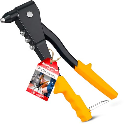 Avilia Remachadora manual de aluminio de 240 mm con pinza – Ideal para remaches de aluminio, cobre y acero, para revoltear elementos de volteo