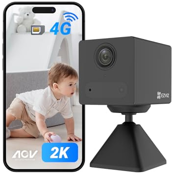 EZVIZ CB2 2K 4G Mini Batterikamera Trådlös inomhus, 512GB Support, AOV-läge 24/7, Ingen prenumeration, Appkontroll, 2,4GHz, AI Human Detection, Night Vision, Two Way Audio, Google Alexa Control