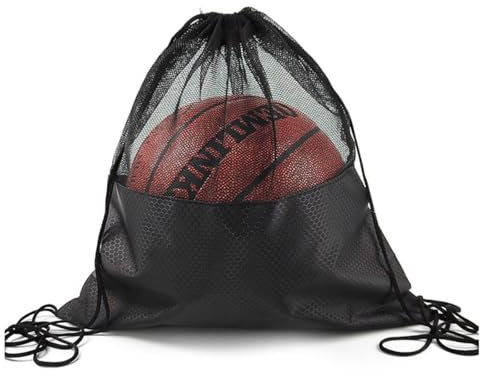 Borse per palloni da pallacanestro, porta palloni, sacca zaino basket accessori in nylon, con tracolla, borsa per pallone da basket, pallavolo, tennis, Borsa da Trasporto, Nero