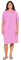 Ulla Popken Leinenmix-Kleid Robe en Lin mélangé, Rose Froid, 44-46 Femmes