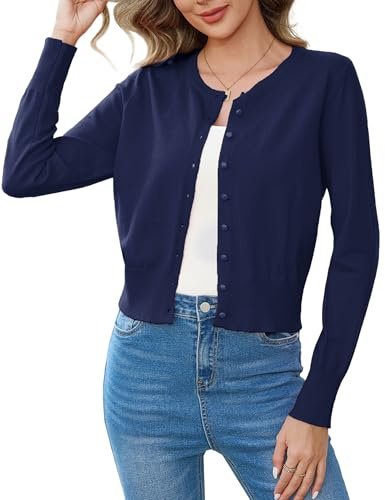 Aottori Bolero Cárdigan Mujer Manga Larga con Botones para Primavera Verano