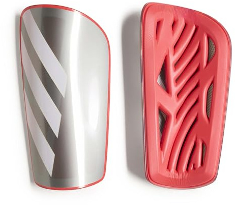 adidas Unisex-Adult Tiro Shinguard League, Iron Metallic/Lucid Red/White/Zero Metallic, Medium