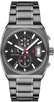 Armani Exchange Watch for Men, Quartz Chronograph Movement and 40 mm Case Size with Stainless Steel Strap, Gunmetal Grey