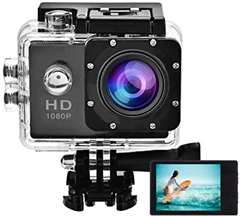 Garsent Actionkamera 4K, HD 1080P WIFI Sport Action DV vattentät 30 m undervatten, 140° vidvinkelobjektiv kamera med monteringstillbehörskit för utomhusaktiviteter.