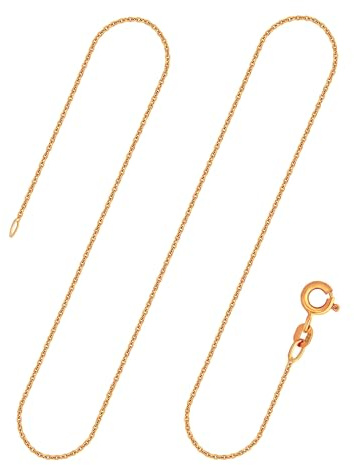 EDELIND Goldkette Damen 585 Echtgold 34 cm - Zarte Ankerkette 1.1 mm Gelbgold für Frauen und Herren - mit stilvoller Geschenkbox