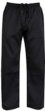 ChoCho Karate-Hose für Erwachsene und Kinder, Kampfsport-Hose, Studenten, elastische Taille, Karate-Hose, Schwarz, S